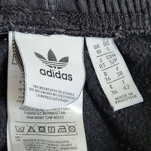 Adidas Originals Sweatpants Women's S Drawstring Pull-On Black Multicolor Stripe - Picture 7 of 13